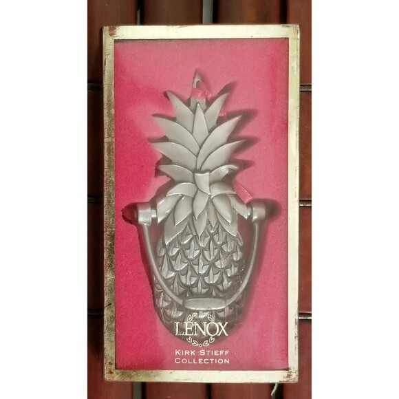 Williamsburg Pineapple Door Knocker Christmas Ornament Kirk Stieff Lenox Pewter - Picture 1 of 4